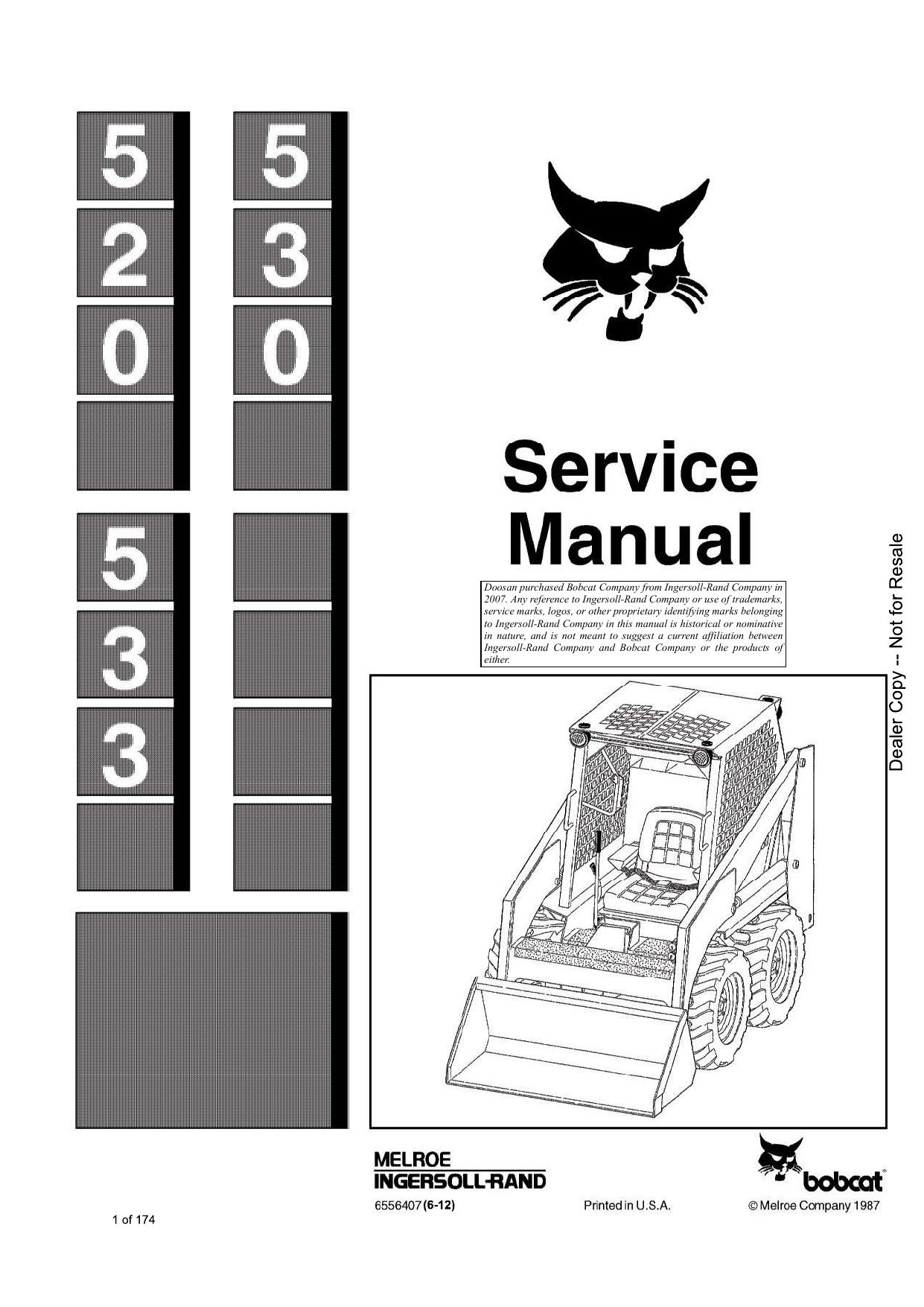 520 530 533 Loader Service Manual Bobcat